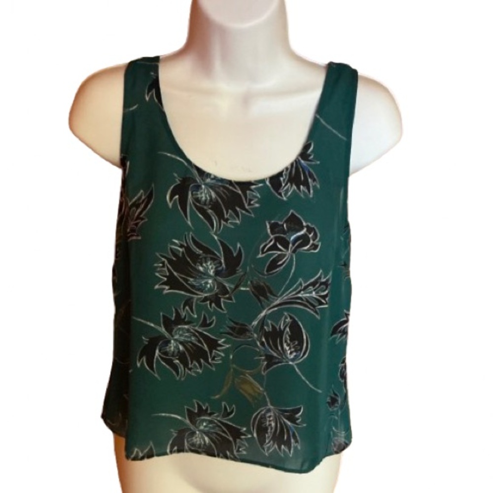 Cabi Zoe falling flowers racer back tank top